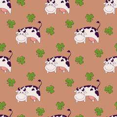 seamless pattern with cows
