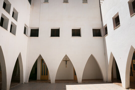 Modern architecture of the church of Our Lady of Loreto