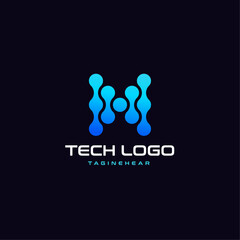 Modern Tech Logo For Technology Design With Colorful Style Concept. Digital Technology for Business, Creative Technology Symbols.