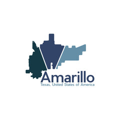 Amarillo City Map Geometric Creative Logo