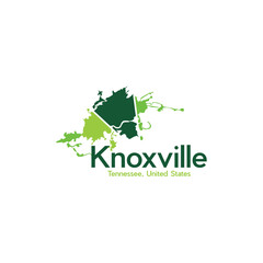 Map Of Knoxville City Geometric Creative Design