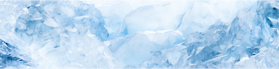 Silver Ice blue abstract banner background style. Generative Ai Illustration.