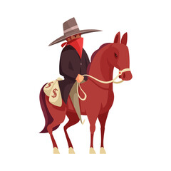 Cowboy On Horse Composition