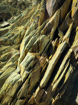 Green rocky wall
