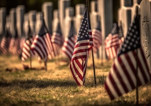 Memorial Day. Patriotic American Background. Generative AI