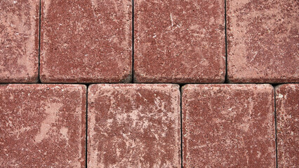 burgundy decorative paving slabs close-up