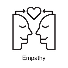 Empathy Vector Outline Icon Design illustration. Customer Service Symbol on White background EPS 10 File
