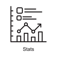 Stats Vector Outline Icon Design illustration. Customer Service Symbol on White background EPS 10 File