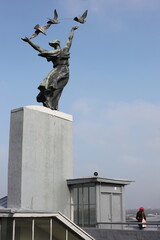 Soviet sculpture in Kyiv.