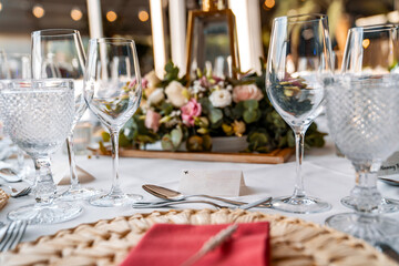 Wedding setting and table centers