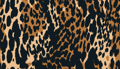 Modern hand drawn abstract leopard skin pattern. Collage black and white print. Fashionable template for design