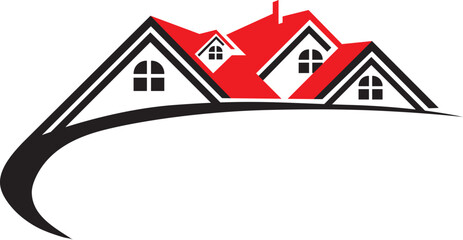 Red House logo for real estate or property Builders
