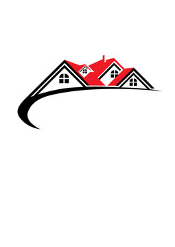 Red House logo for real estate or property Builders
