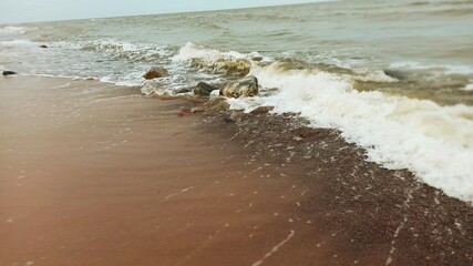 Kamienie na plaży. 