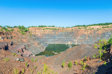 Abandoned Stone Quarry with a Lake at the Bottom