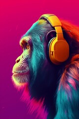 A monkey enjoying musik 