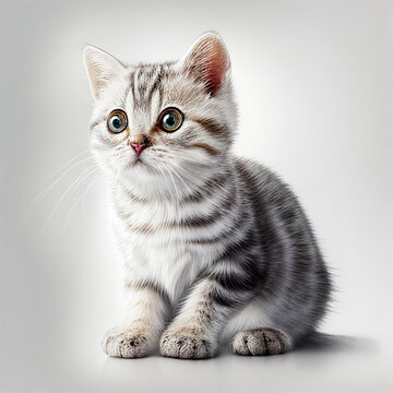 Cat animal illustration, kitten, Photorealistic, Top light, Volumetric
