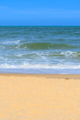 The landscape of a Brazilian northeast beach, Trancoso - Nativos Beach, Porto Seguro - Bahia state. Tropical Brazilian beach during summer.