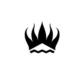 Black crown on a white background. Flat vector illustration for logo	