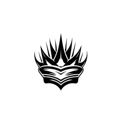 Black crown on a white background. Flat vector illustration for logo	