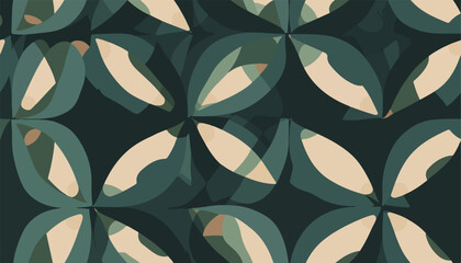 Hand drawn minimal abstract leaves pattern. Collage contemporary print. Fashionable template for design