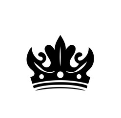 Black crown on a white background. Flat vector illustration for logo
