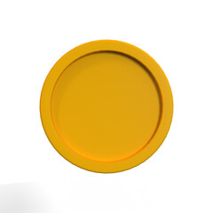 3d render yellow coin isolated illustration