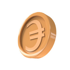 3d illustration euro coin icon money 3d render	
