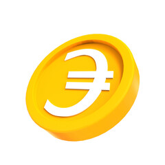 3d illustration euro coin icon money 3d render	
