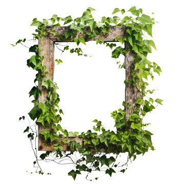 frame with leaves, image created with ia