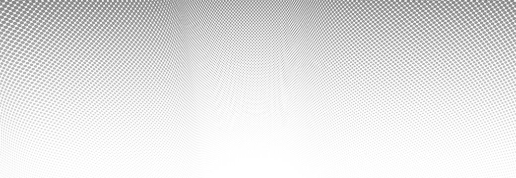 Dotted vector abstract background, light grey dots in perspective flow, dotty texture abstraction, big data technology image, cool backdrop.