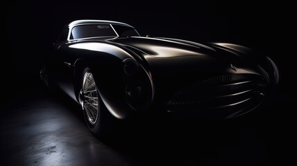 luxury black sportscar fast design