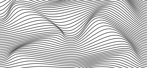 abstract black and white wavy background