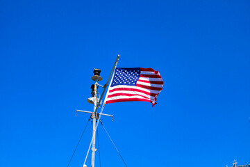 stars and stripes on the mast