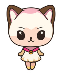 Cute Dancing cat girl cartoon illustration
