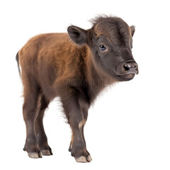 Fototapeta premium baby buffalo on a transparent background, Generative ai