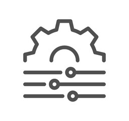 Data analysis related icon outline and linear vector.