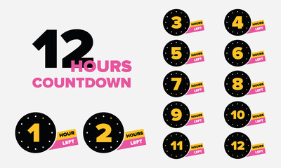 Number of days hour countdown vector