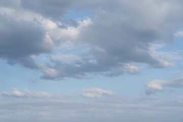 the blue sky is covered with clouds