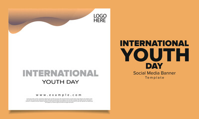 International youth day social media banner vector design