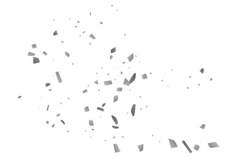 Silver glitter confetti on a white background. Decorative element.