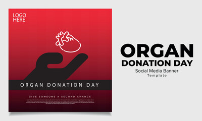 Organ donation day post design for social media vector