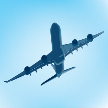 Aeroplane Blue - High detailed and coloured vector illustration.