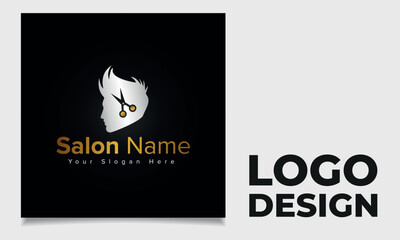Unique salon business logo design vector