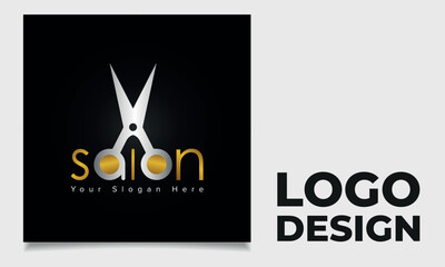 Unique salon business logo design vector