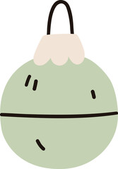 Flat christmas ball . Christmas tree decoration. Vector illustration.