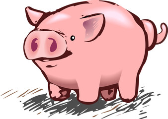 A cute piggy pig in a rough and ready style! No meshes used, all blends or gradients.