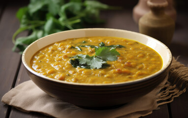  Indian cuisine Moong Dal created with Generative AI technology - obrazy, fototapety, plakaty