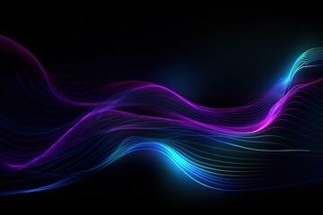 Fototapeta premium Electric Wallpaper Featuring Waves Line Art