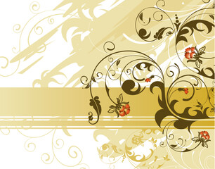 Grunge paint flower background with stripes, element for design, vector illustration